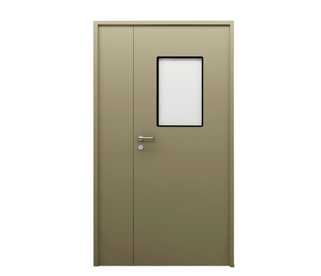 grey pharmaceutical clean room door