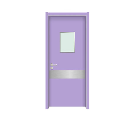 purple medical clean room door