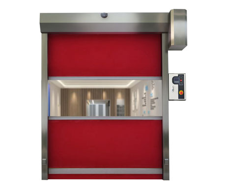 red high speed rolling doors