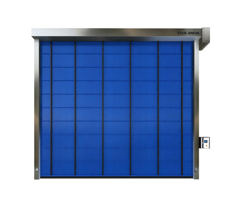 blue stacking door